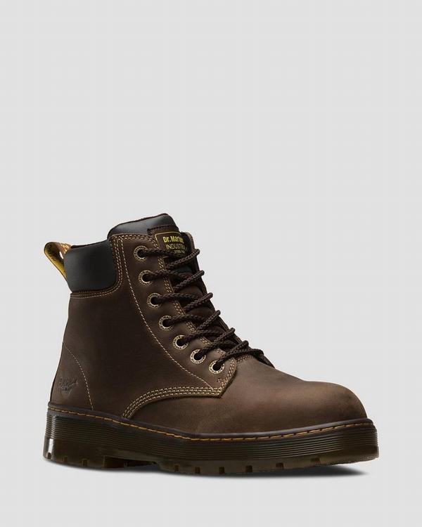 Dr Martens Pánské Pracovní Boty Extra Wide Winch Tmavě Hnědé, CZ-816750